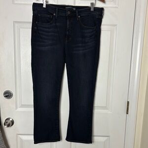 VERONICA BEARD Carly Kick Flare High Rise Cropped Dark Blue Jeans size 15 / 34
